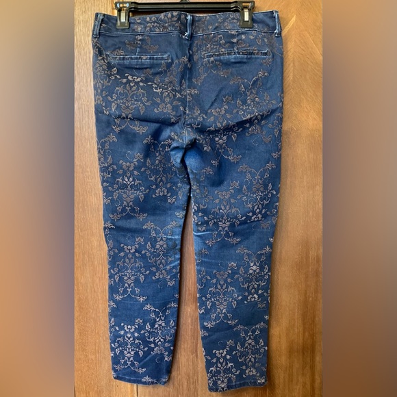 Old Navy Diva Flocked Dark Denim Skinny Jeans, sz 10 - Picture 2 of 6